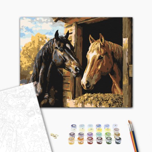 Istállótársak - Számfestő készlet kereten 40x50