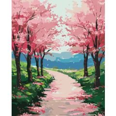 Virágos fasor - Számfestő készlet kereten 40x50