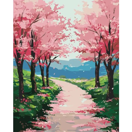 Virágos fasor - Számfestő készlet kereten 40x50