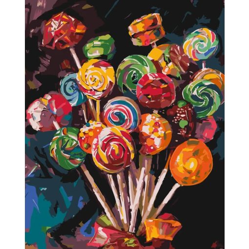 Édesség csokor - Számfestő készlet kereten 40x50