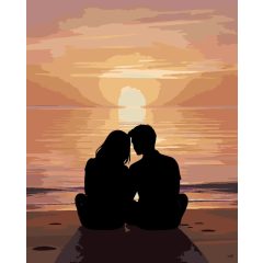 Aranyfényben ketten - Számfestő készlet kereten 40x50