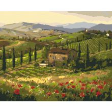 Olasz vidéki ház - Számfestő készlet kereten 40x50
