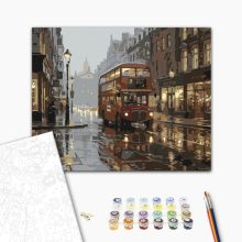 Londoni busz 1 - Számfestő készlet kereten 40x50