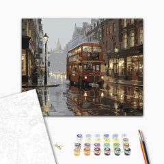 Londoni busz 1 - Számfestő készlet kereten 40x50