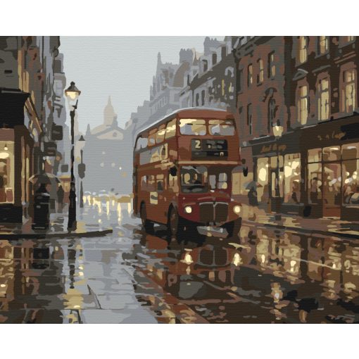 Londoni busz 1 - Számfestő készlet kereten 40x50
