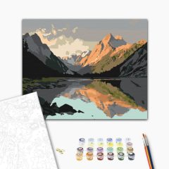 Alpesi alkony - Számfestő készlet kereten 40x50