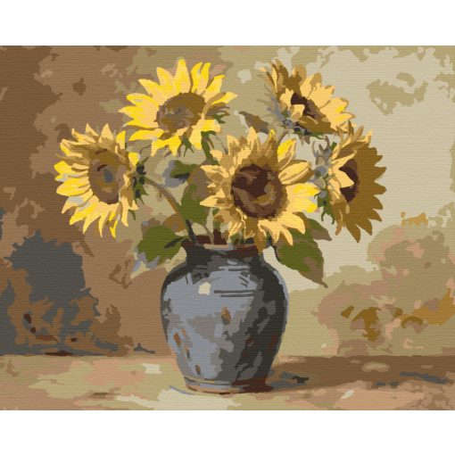 Napraforgó vázában - Számfestő készlet kereten 40x50
