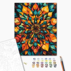 Mandala 12 - Malen-nach-Zahlen-Set auf Keilrahmen 40x50