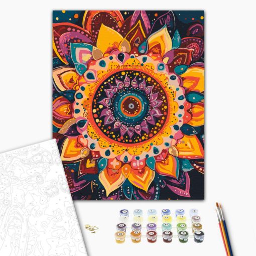 Mandala 16 - Malen-nach-Zahlen-Set auf Keilrahmen 40x50