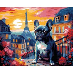 Franci a bulldog - Számfestő készlet kereten 40x50