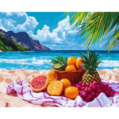 Trópusi lakoma - Számfestő készlet kereten 40x50