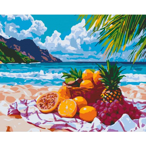 Trópusi lakoma - Számfestő készlet kereten 40x50