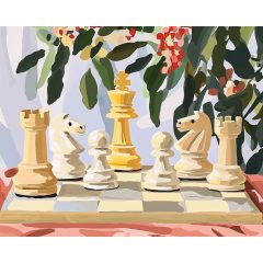 Sakk játszma - Számfestő készlet kereten 40x50