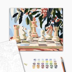Sakk játszma - Számfestő készlet kereten 40x50