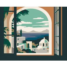 Ablak a tengerre 2- Számfestő készlet kereten 40x50