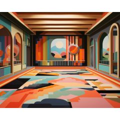 Élénk szimmetria - Számfestő készlet kereten 40x50