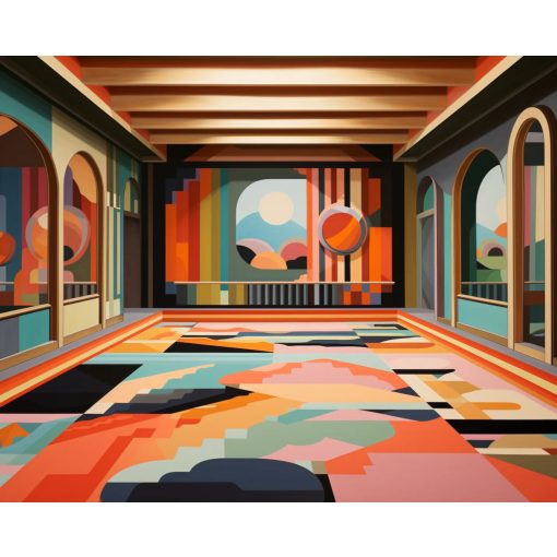 Élénk szimmetria - Számfestő készlet kereten 40x50