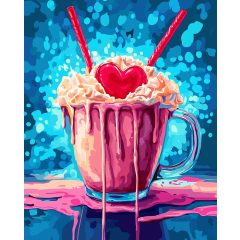 Szerelem turmix - Számfestő készlet kereten 40x50