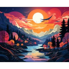 Az est fénye - Számfestő készlet kereten 40x50