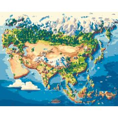 Kelet világa - Számfestő készlet kereten 40x50