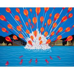 Lufirobbanás - Számfestő készlet kereten 40x50