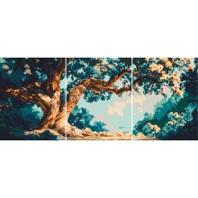 Mitikus fa 1 - 3 darabos számfestő készlet kereten