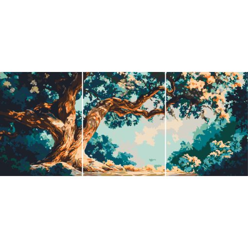 Mitikus fa 1 - 3 darabos számfestő készlet kereten