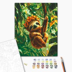 Trópusi kaland - Számfestő készlet kereten 40x50