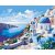Santorini látképe - Számfestő készlet kereten 40x50