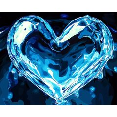 Hullámzó szív - Számfestő készlet kereten 40x50
