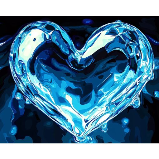 Hullámzó szív - Számfestő készlet kereten 40x50