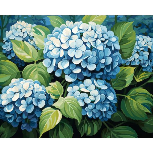 Fürtös hortenzia - Számfestő készlet kereten 40x50