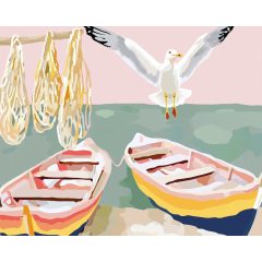 Kikötői csend - Számfestő készlet kereten 40x50