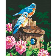 Tavaszi csicsergés - Számfestő készlet kereten 40x46