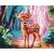 Virágos Bambi - Számfestő készlet kereten 40x50