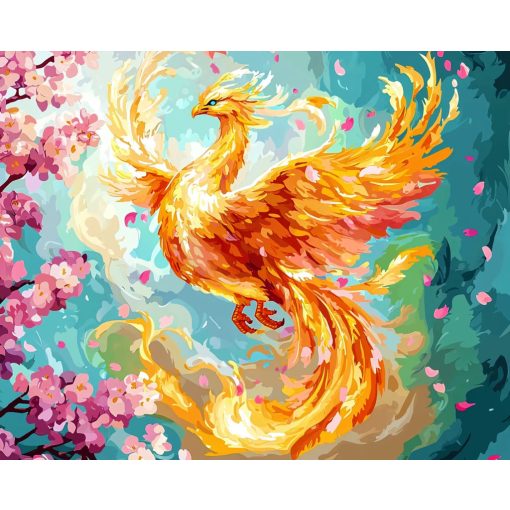 A főnix újjászületése - Számfestő készlet kereten 40x50