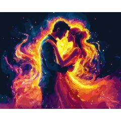 A szerelem lángja - Számfestő készlet kereten 40x50