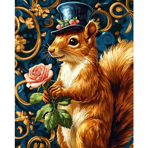 Úri mókus - Számfestő készlet kereten 40x50