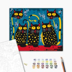 Foltos macskák - Számfestő készlet kereten 40x50