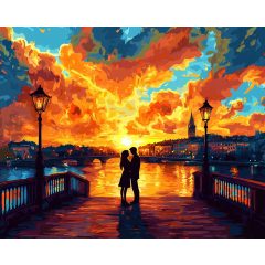 Aranysárga horizont - Számfestő készlet kereten 40x50