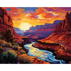 Reggeli kanyon - Számfestő készlet kereten 40x50