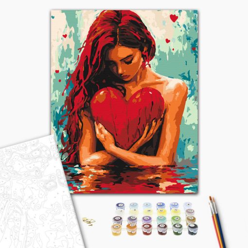 Törékeny szerelem - Számfestő készlet kereten 40x50