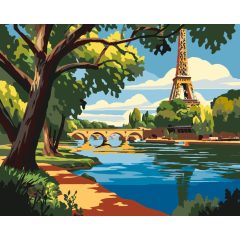 Szerelem a Szajnán - Számfestő készlet kereten 40x50