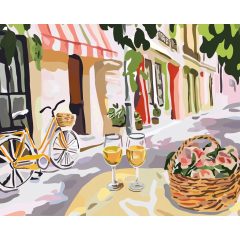 Pasztell bisztró - Számfestő készlet kereten 40x50