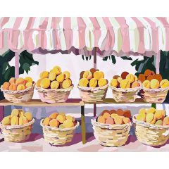 Barackba borulva - Számfestő készlet kereten 40x50