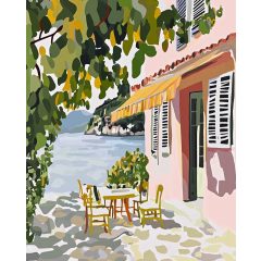 Pasztell menedék - Számfestő készlet kereten 40x50