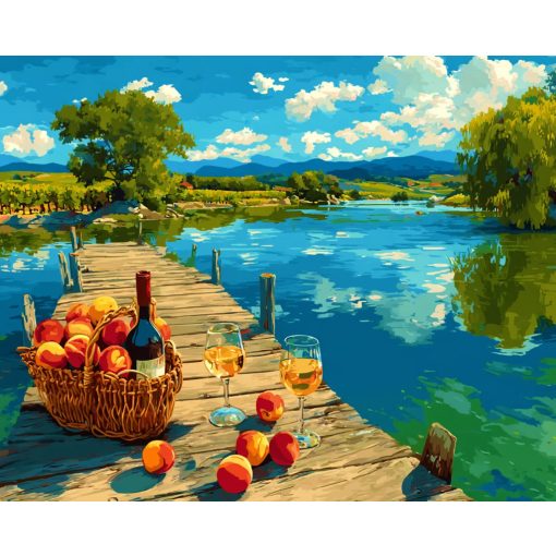 Bor, barack és napsütés - Számfestő készlet kereten 40x50