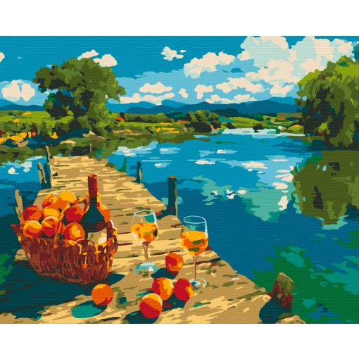 Bor, barack és napsütés - Számfestő készlet kereten 40x50