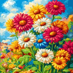 Mezei virágok - Számfestő készlet kereten 40x40