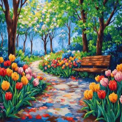 Tulipánkert - Számfestő készlet kereten 40x40